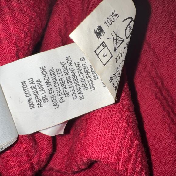 Vintage L.L Bean Button Long Sleeve Corduroy Red Shirt Jacket womens size small - Picture 6 of 7